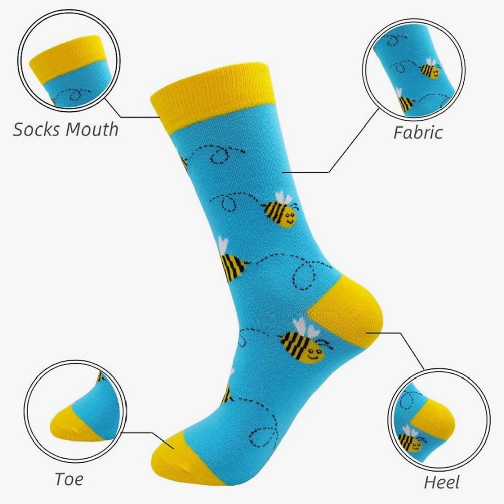 🆕 Women Fun Socks,Colorful Crazy Cool Funny Socks， Funky Novelty Socks Size 9-11 - Picture 4 of 6